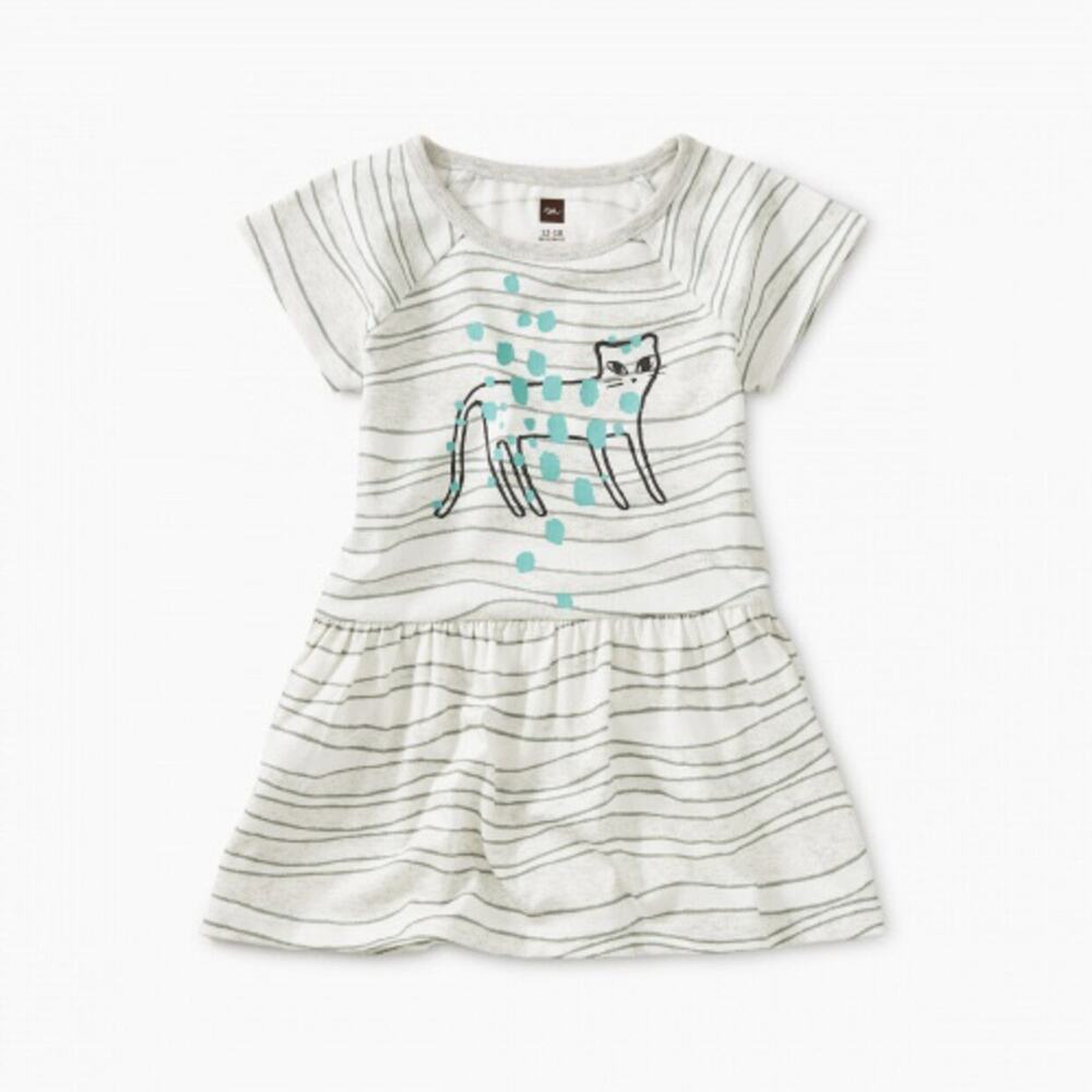 New Tea Collection Tiger Raglan Skirted Baby Dress Size 12-18 Months